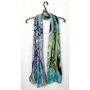 Echo Accessories - 🆕 ECHO BLUE GREEN PAISLEY OBLONG WRAP SCARF Echo Accessories - 🆕 ECHO BLUE GREEN PAISLEY OBLONG WRAP SCARF